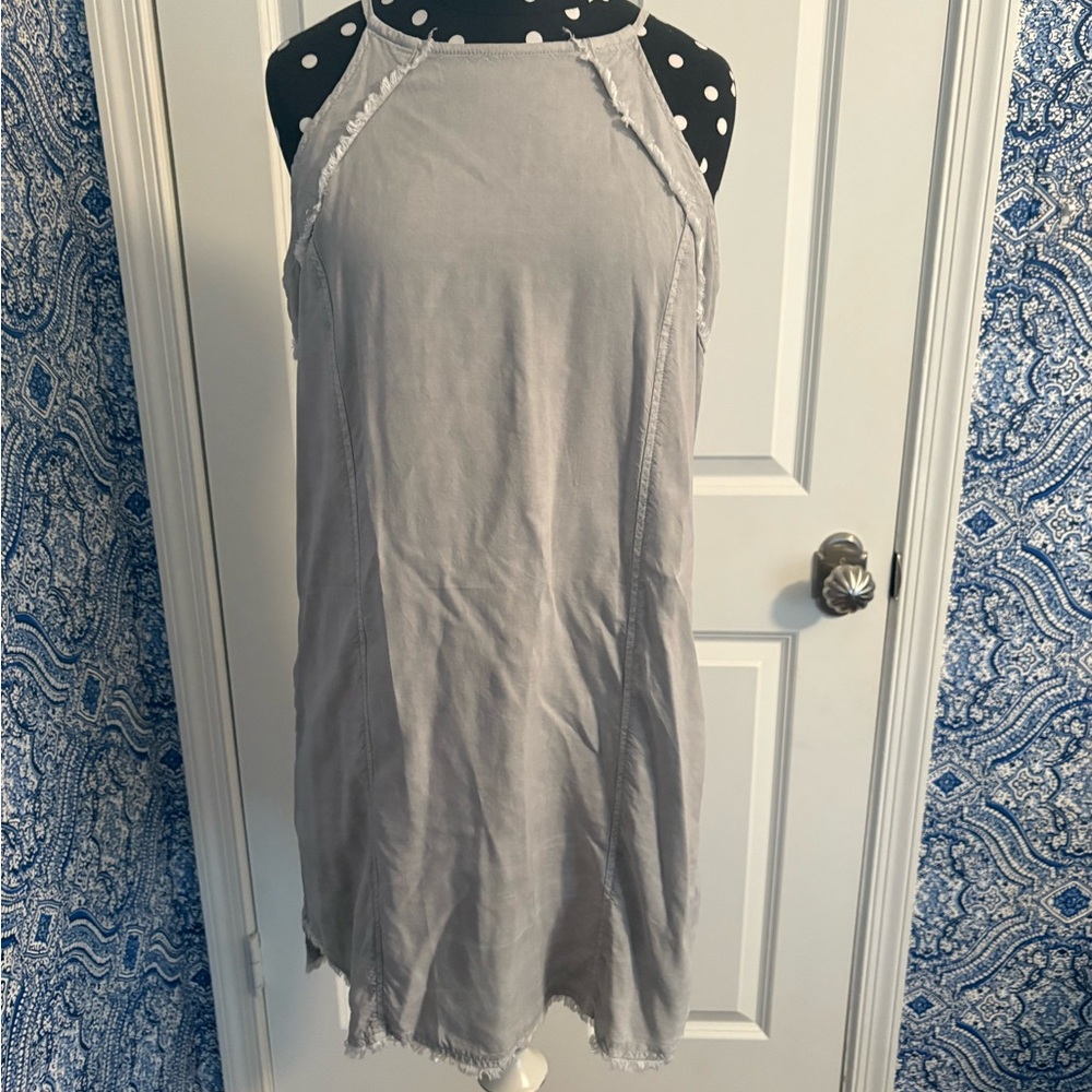 Anthropologie Grey Halter Dress